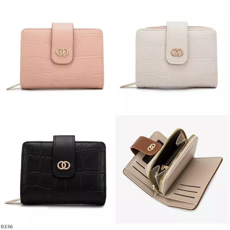 韓系時尚短款折疊卡夾零錢包