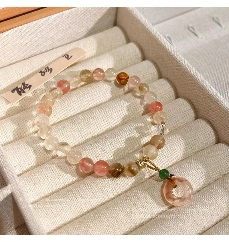 韓系氣質民族風彩色平安扣串珠手鍊