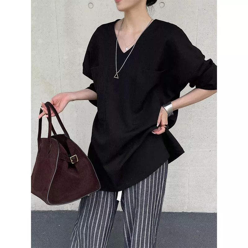 在台現貨【cim2618】實拍早春韓國高單中性簡約口袋小洋裝