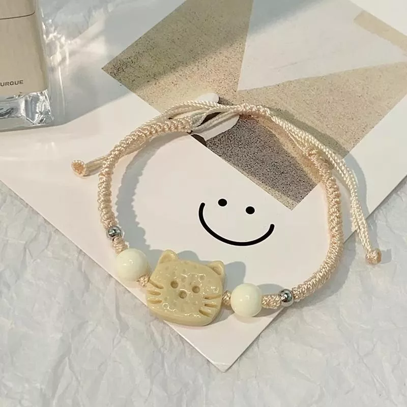 韓系可愛卡通貓咪編織繩手環手鍊