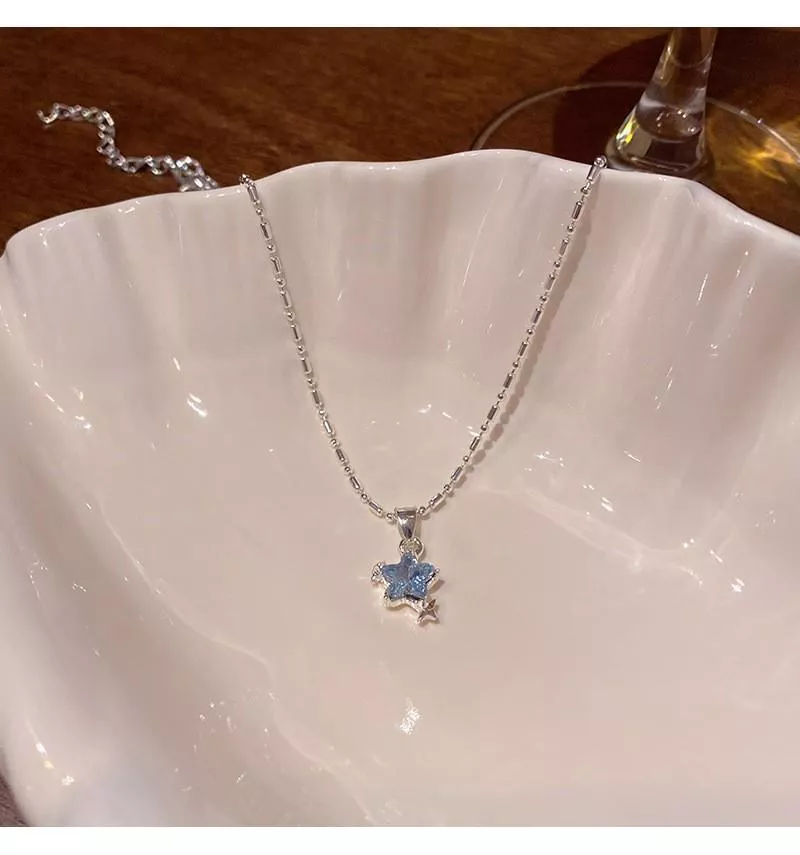 韓系氣質星星鑲鑽鎖骨項鍊