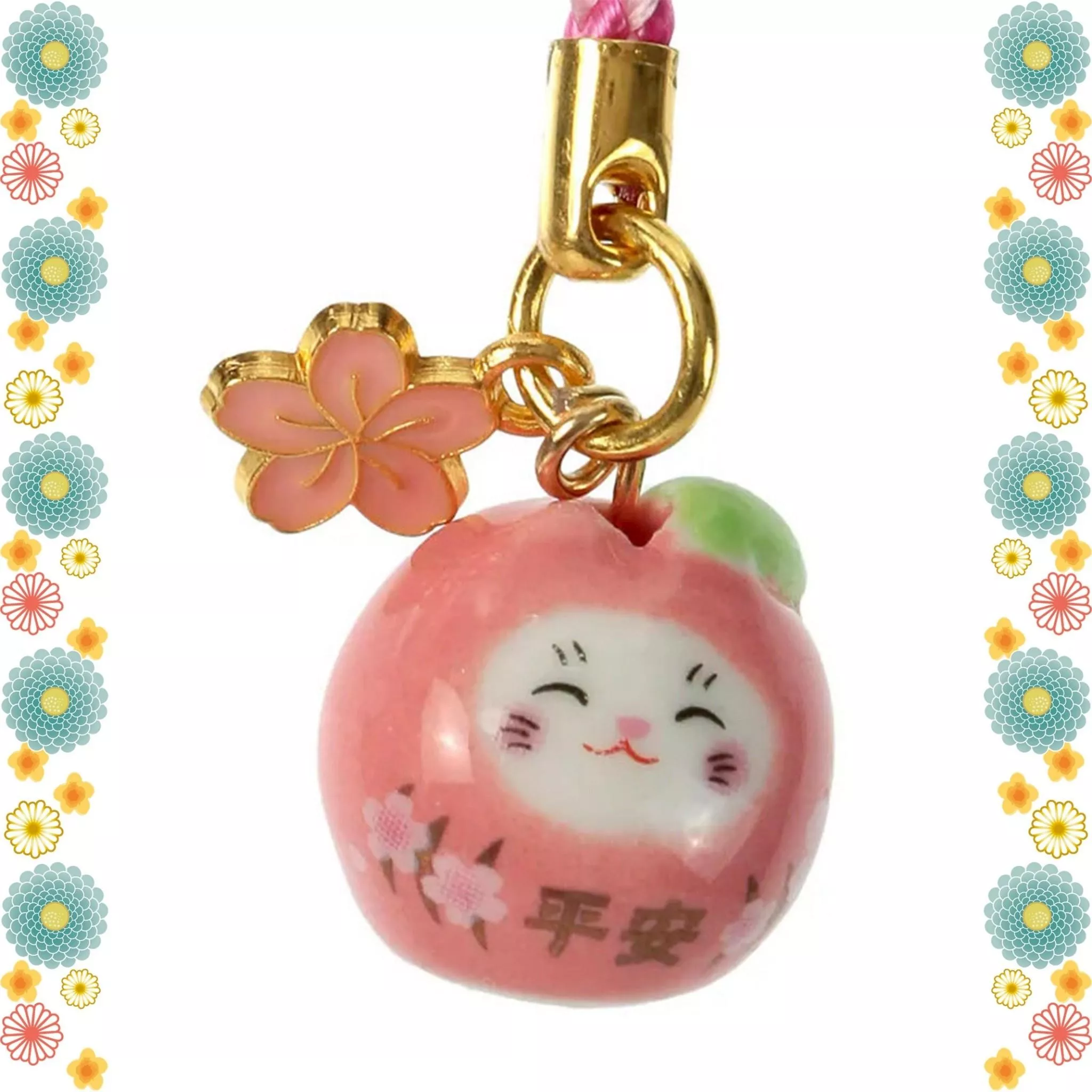 預購~(有單先給)  貓咪櫻花 平安根付