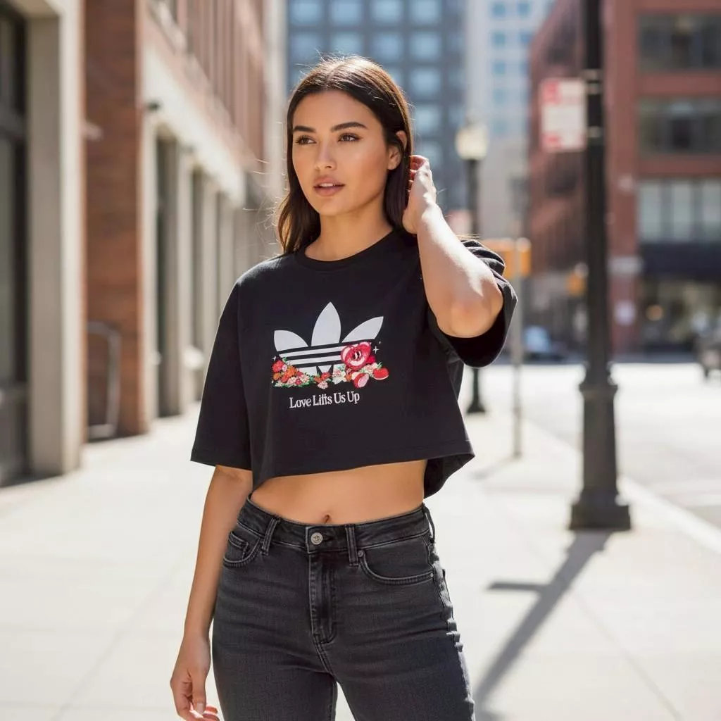 美國us adidas 復古LOGO純棉短版衣#隨時結單