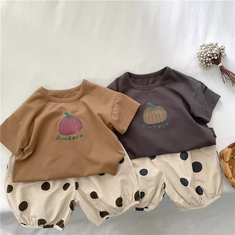 夏季兒童南瓜寬鬆打底短袖T恤  CM-260320-01