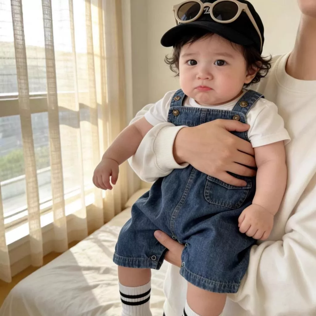 寶寶夏季牛仔背帶褲