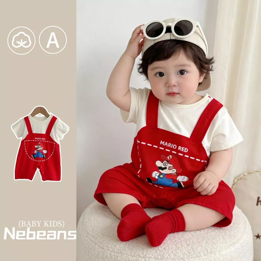 寶寶夏季馬力歐冒險純棉連身包屁衣  CS12-SDX