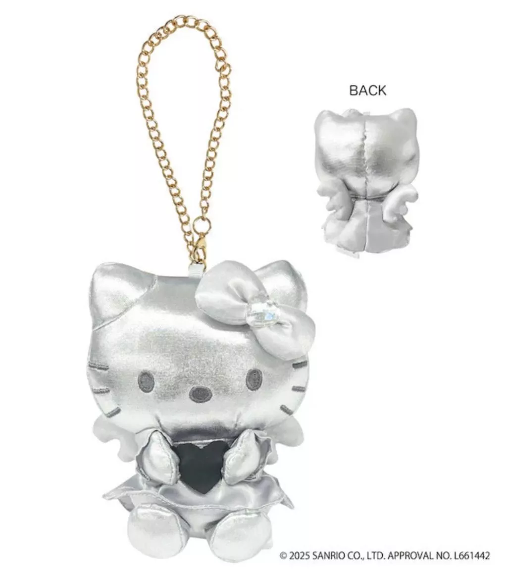 【Sanrio 三麗鷗】Hello Kitty BLACK ANGEL｜黑天使系列｜造型吊飾（銀皮天使）KT60-02