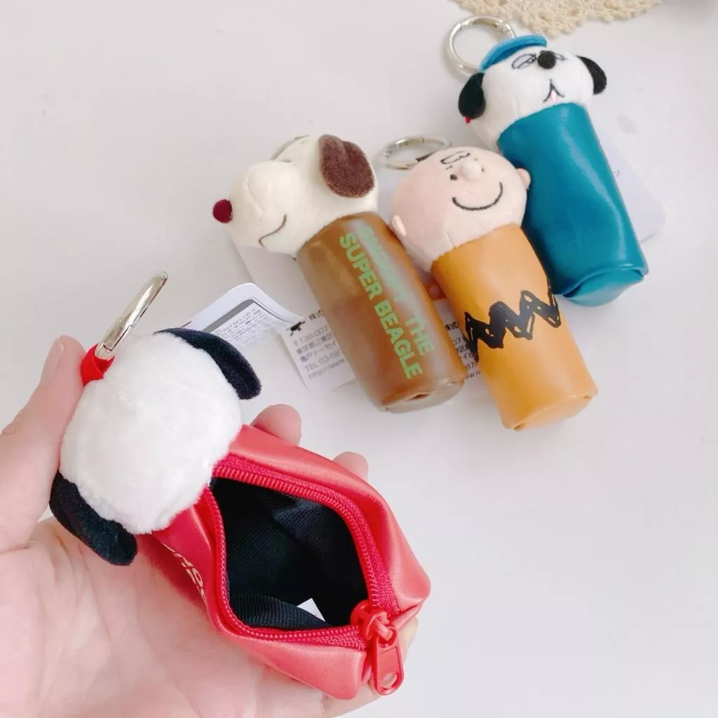 日貨 正版授權 史努比皮質圓筒包附鑰匙圈