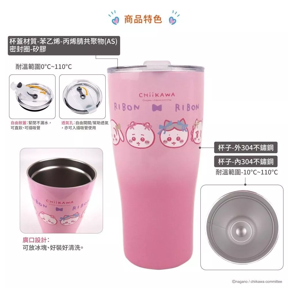 正版授權 CHiiKAWA吉伊卡哇曲線杯保溫提袋組