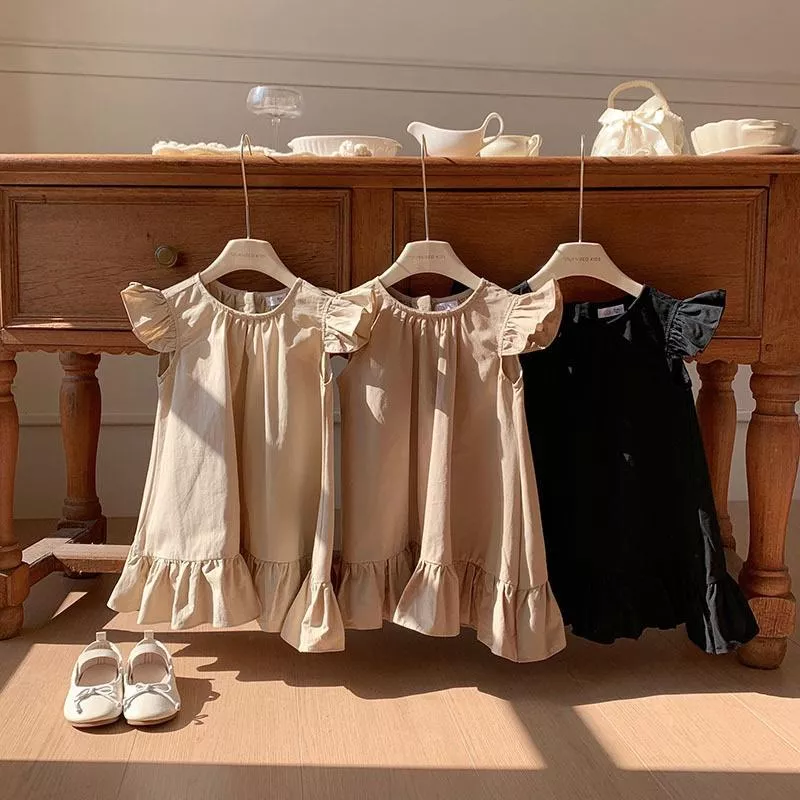 女童夏季TOURNIECO 蝴蝶結荷葉邊氣質公主洋裝