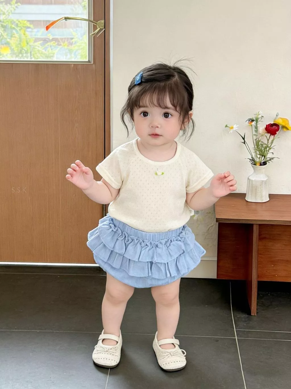 寶寶夏季甜美洋氣時尚短袖上衣