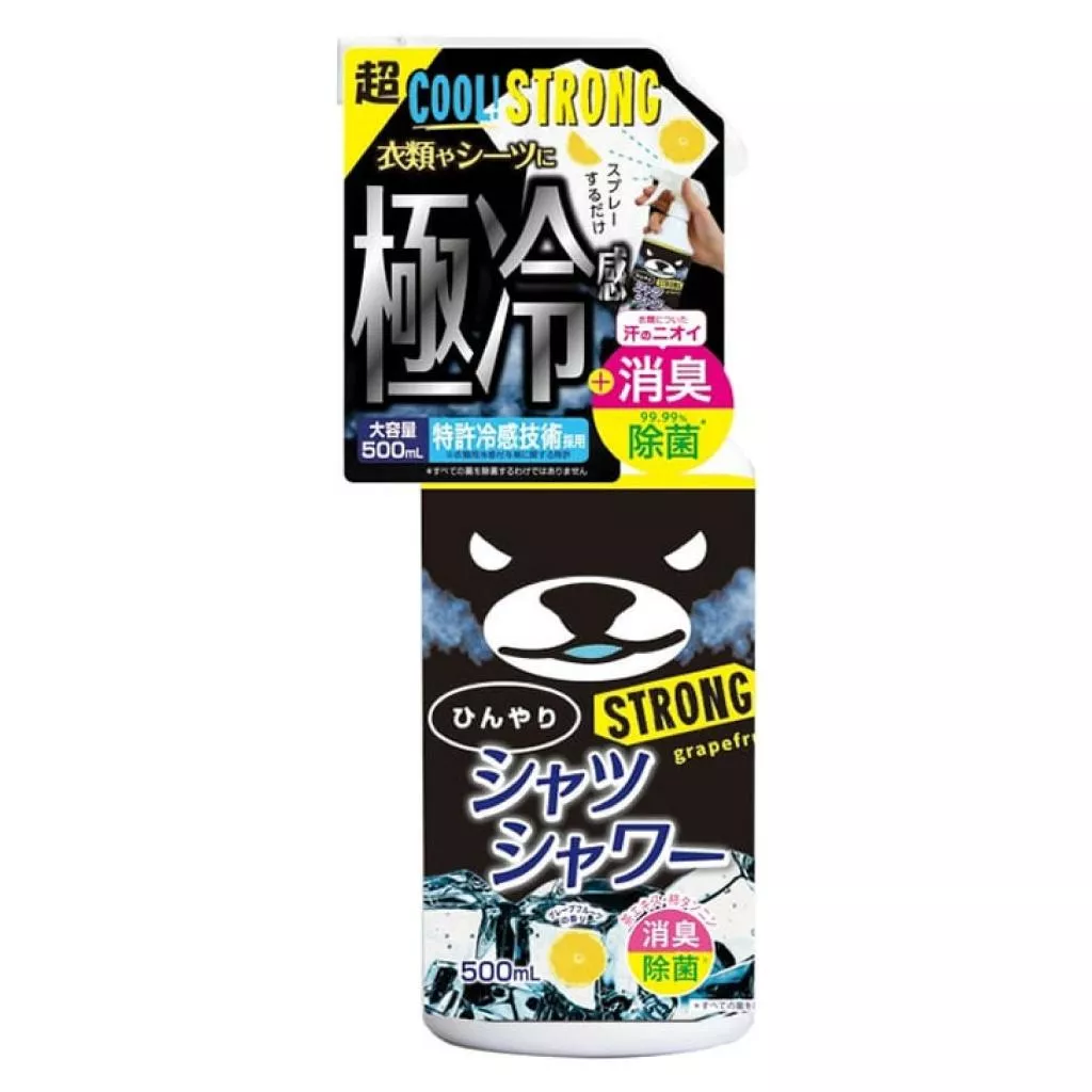 【ときわ商會】ひんやりシャツシャワー STRONG｜衣物降溫噴霧（極冷葡萄柚香）500ml
