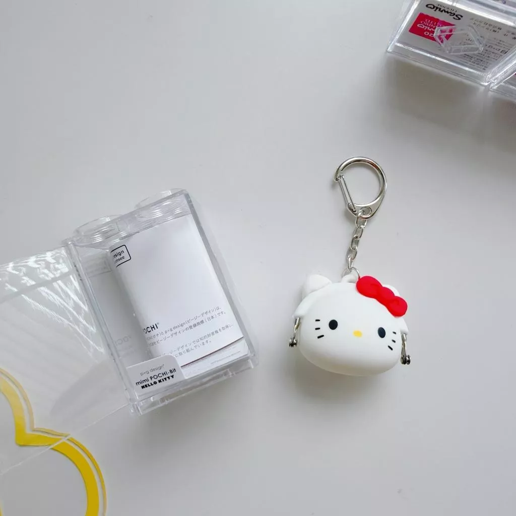 日貨 正版授權 KITTY矽膠迷你零錢包鑰匙圈