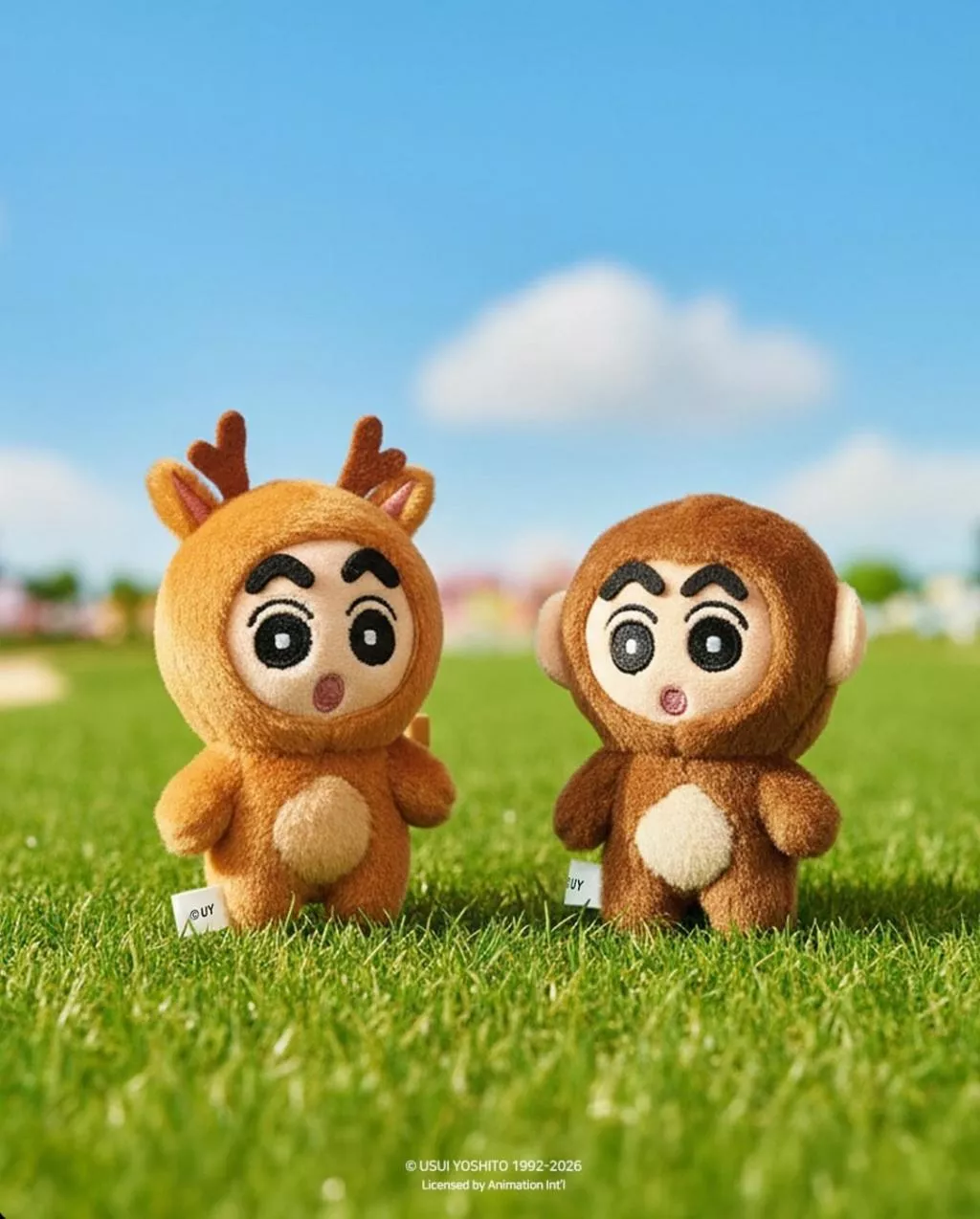 韓貨 正版授權 蠟筆小新動物服裝造型鑰匙圈 8cm