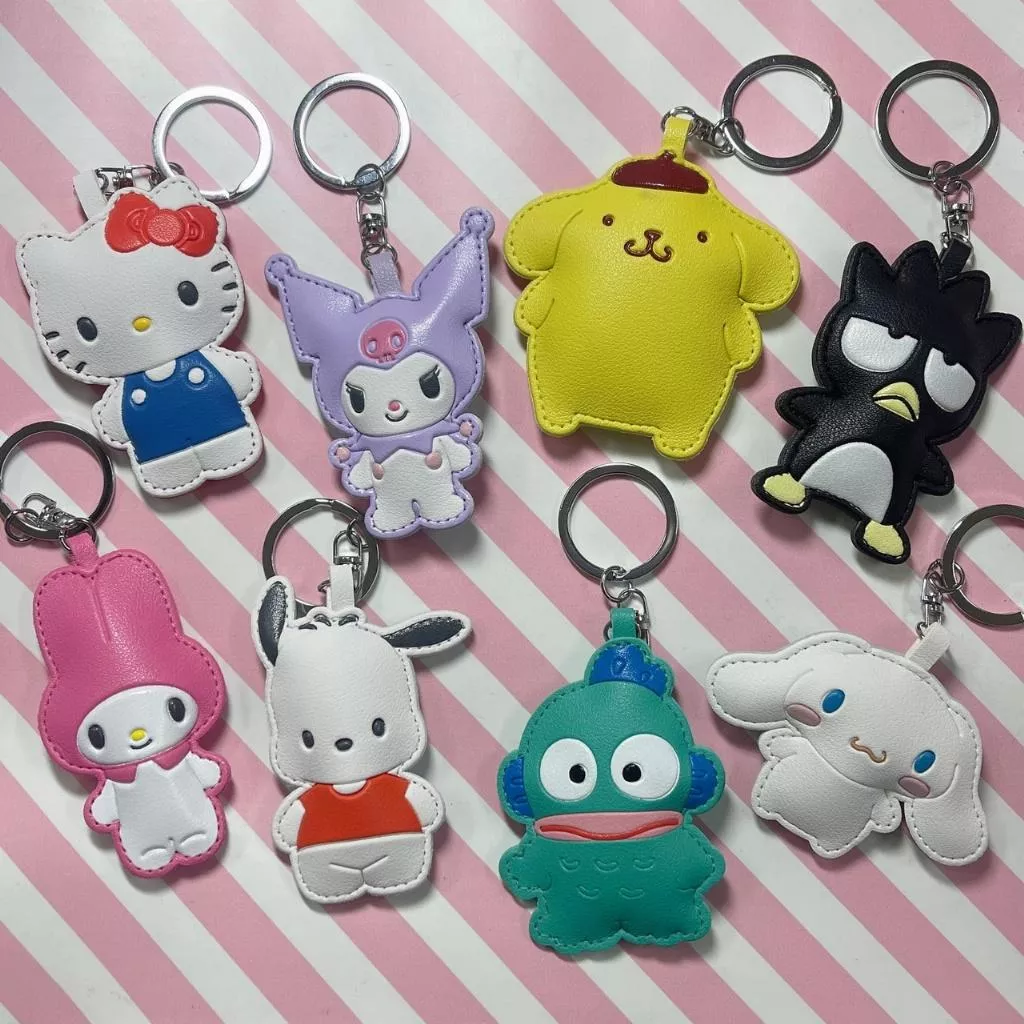 正版授權 三麗鷗皮料造型鑰匙圈