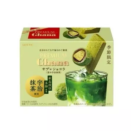 日本季節限定NEW新上市 Lotte Premium Ghana 濃厚宇治抹茶脆酥巧克力49g