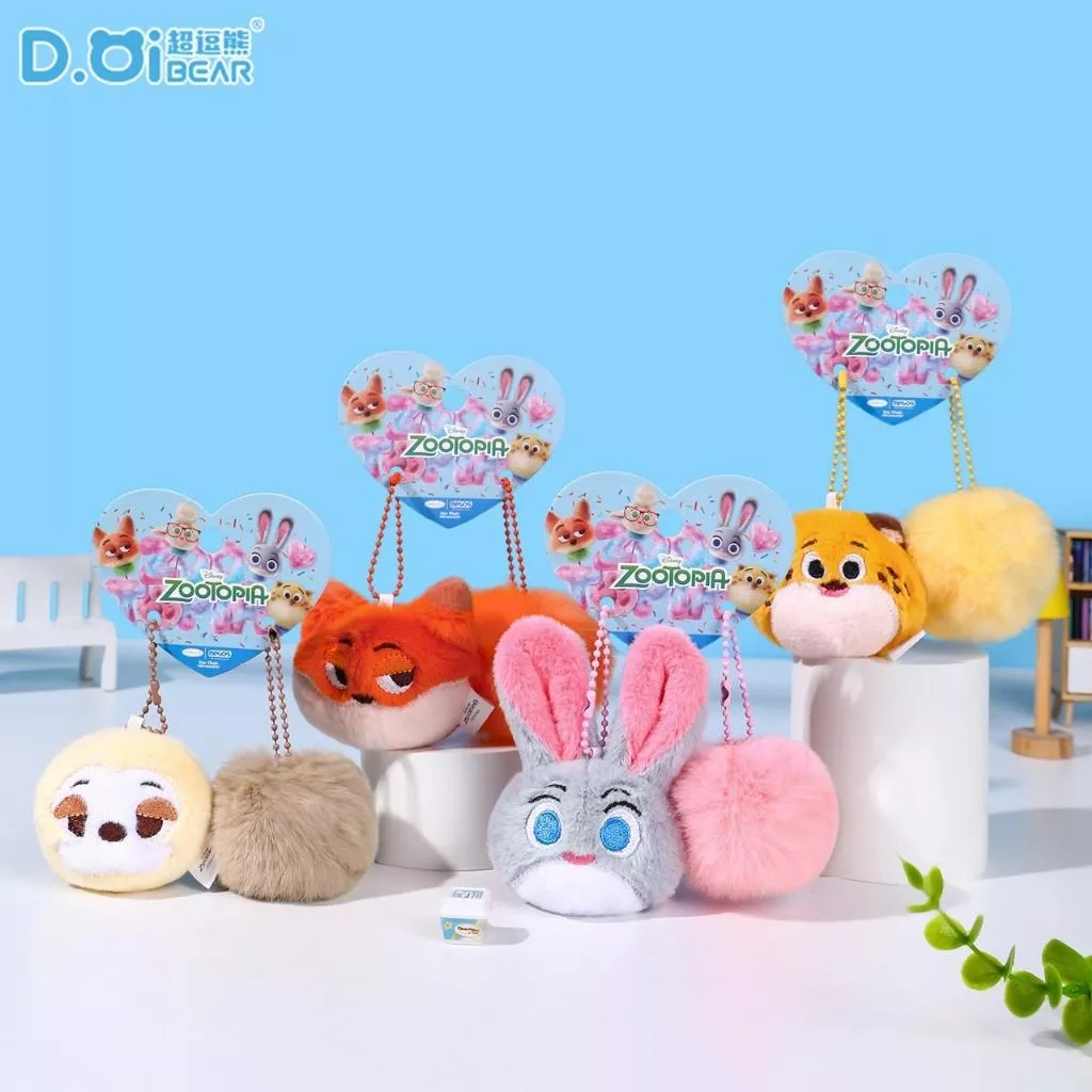 正版授權 迪士尼瘋狂動物城毛絨吱吱叫掛件