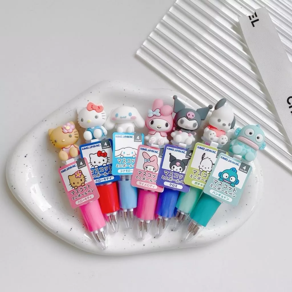 日貨 正版授權 三麗鷗迷你公仔四色原子筆