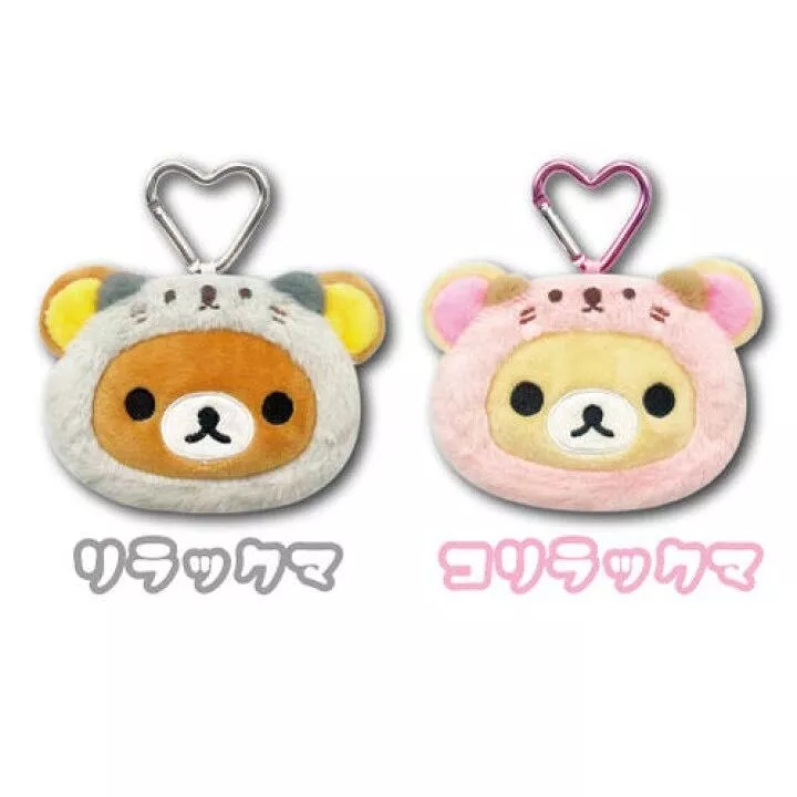日貨 正版授權 Rilakkuma懶懶熊變裝系列愛心扣大臉零錢包