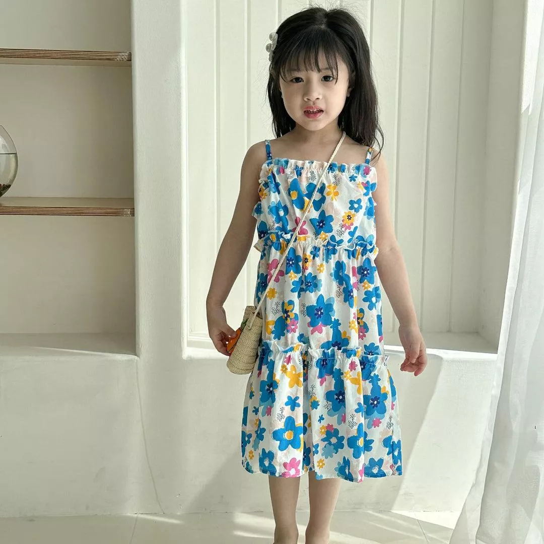 #預購 XQ250496DS-夏季純棉度假風碎花洋裝