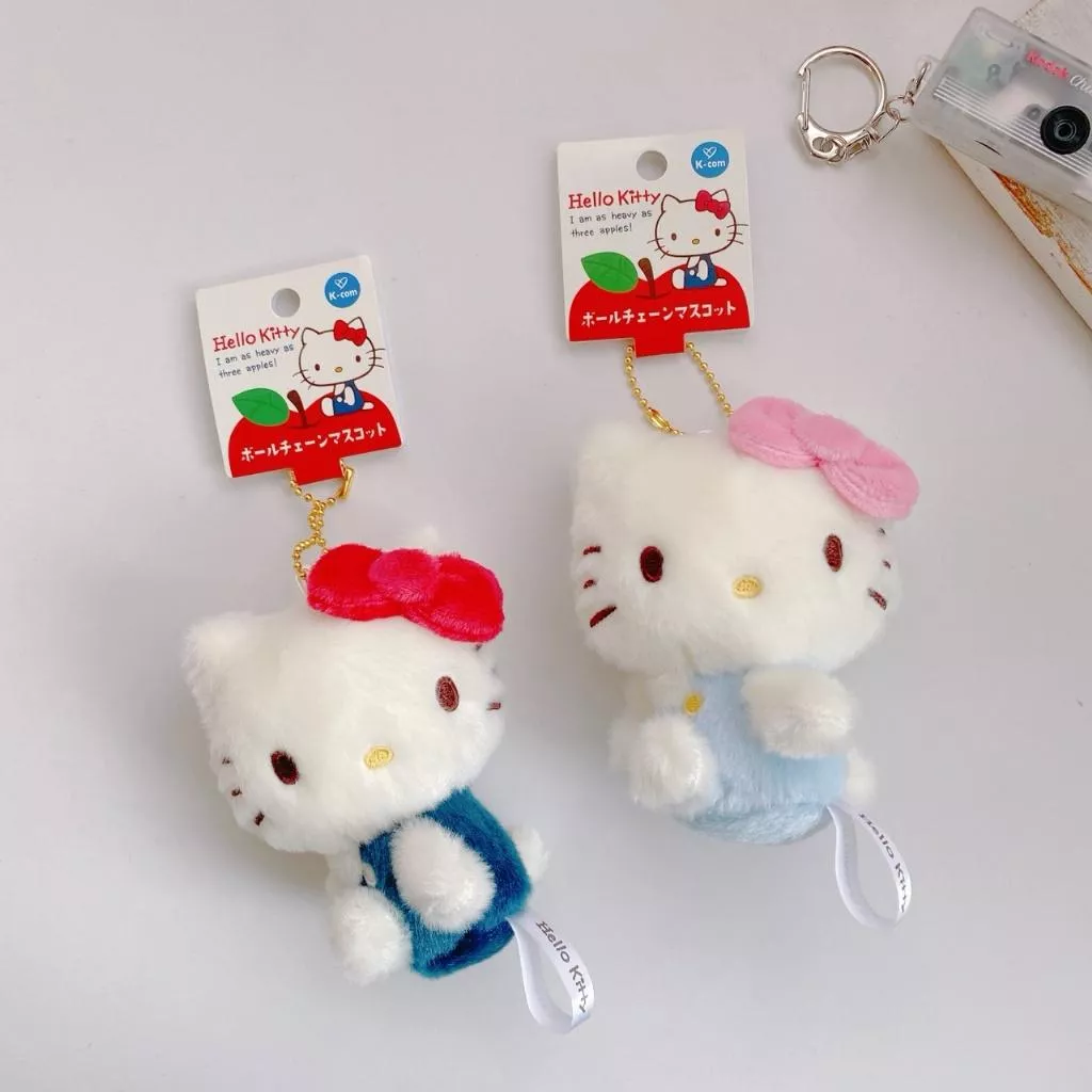 日貨 正版授權 KITTY70年代側坐珠鍊娃娃吊