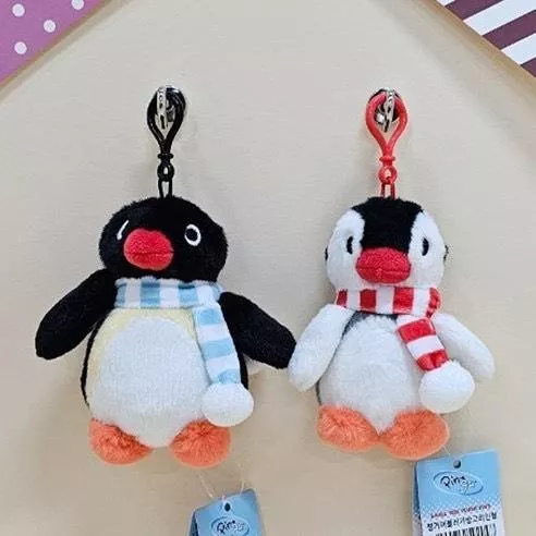 韓貨 正版授權 Pingu冬季圍巾造型玩偶鑰匙圈