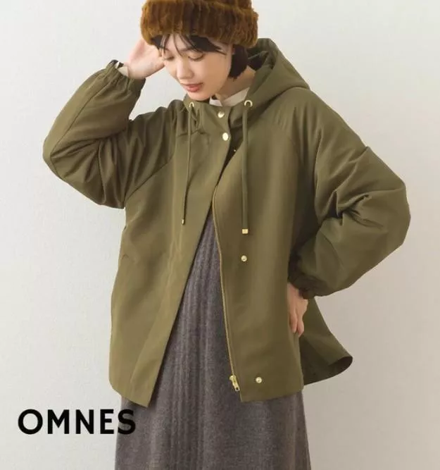 OMNES｜日本．連帽防潑水短版外套 風衣外套 秋冬外套 防風
