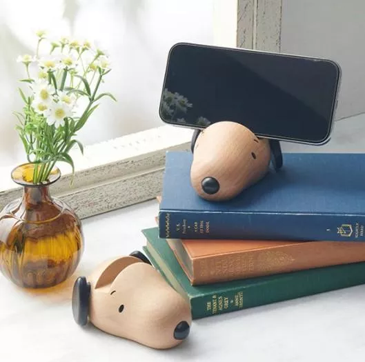 PEANUTS｜日本直送．史奴比SNOOPY 木質手機支架 手機架