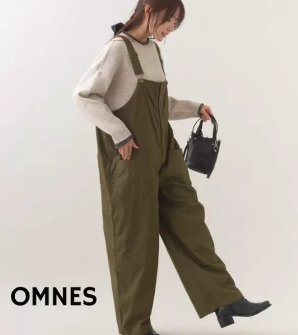 OMNES｜日本進口．連身工作褲 寬版吊帶褲 休閒百搭 (可調肩帶)