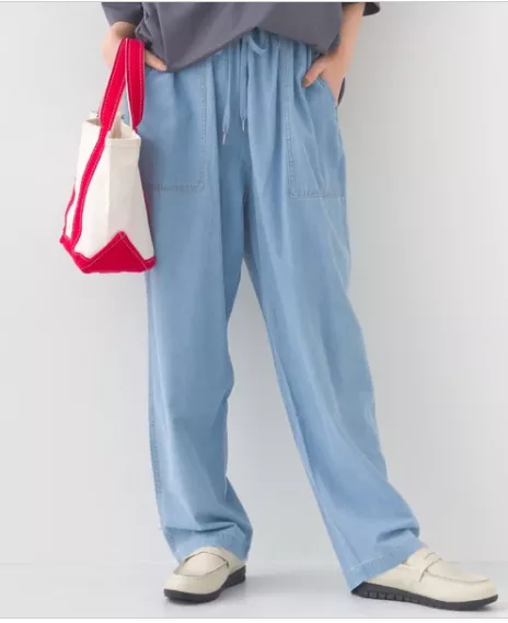 OMNES｜日本進口．錐形休閒褲 仿牛仔布 棉質長褲