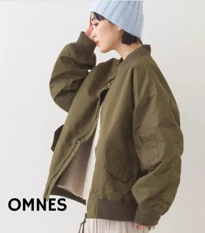 OMNES｜日本進口．寬鬆軍綠飛行外套 中性短版防風外套 MA-1飛行外套