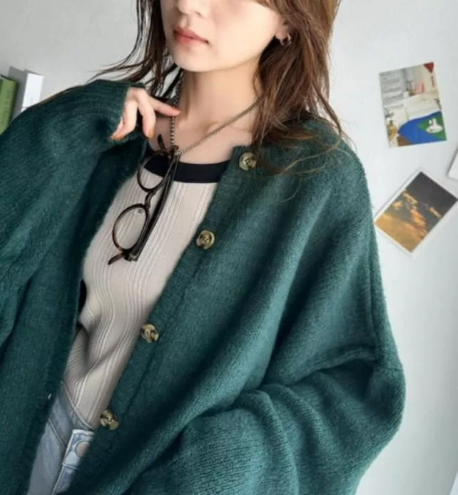 Classical Elf ｜日本進口．雙向寬鬆針織開襟衫 前後兩種風格 柔軟舒適 厚針織