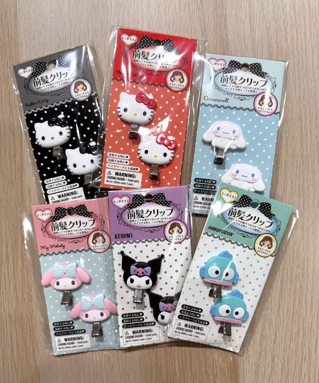 Sanrio｜日本進口．三麗鷗前髮夾2入組 瀏海夾 Kitty 美樂蒂 大耳狗 酷洛米 人魚漢頓