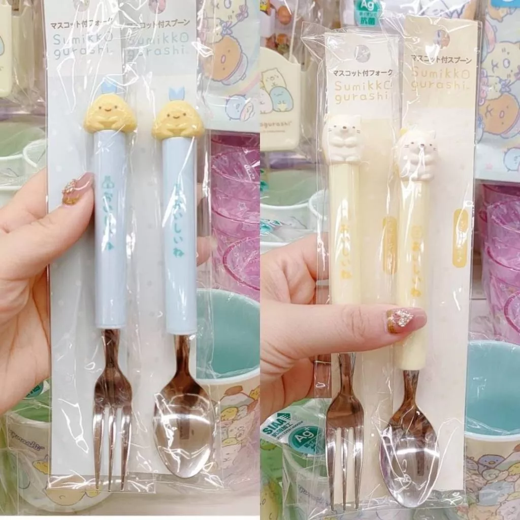 日本代購｜角落生物 角落生物湯匙 角落生物叉子 餐具組 炸蝦尾 貓咪