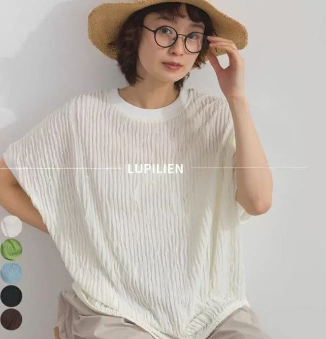 日本代購｜Lupilien 立體皺褶上衣 寬鬆顯瘦透氣上衣 涼感透氣