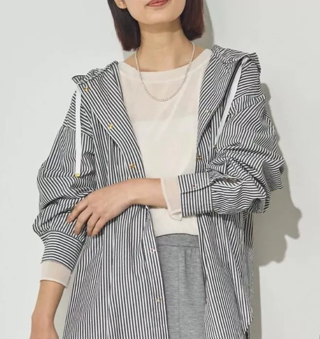 日本代購｜Sans Souci 34+ 連帽襯衫外套 防曬罩衫 薄外套 日系穿搭