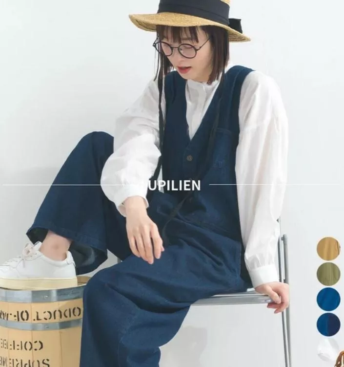 日本代購｜Lupilien 牛仔連身褲 牛仔工作服 吊帶背心連身長褲