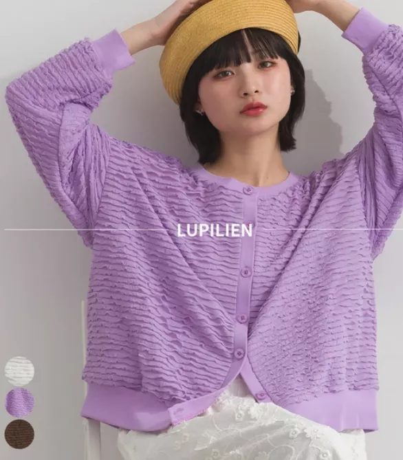 日本代購｜Lupilien 立體皺褶短版開襟罩衫