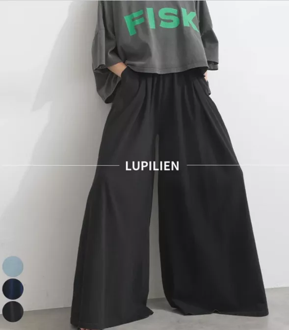 日本代購｜Lupilien 丹寧風鬆緊腰寬褲