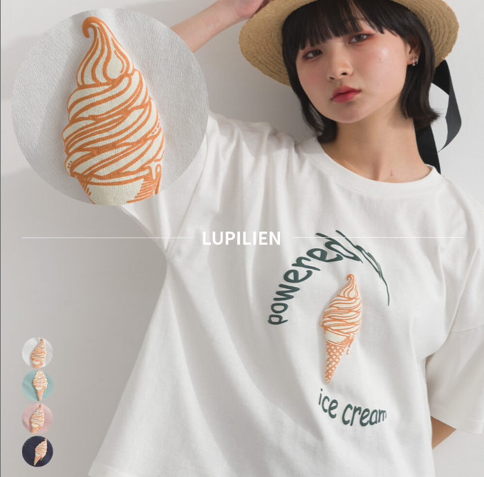 日本代購｜Lupilien 冰淇淋立體印花寬版短袖上衣