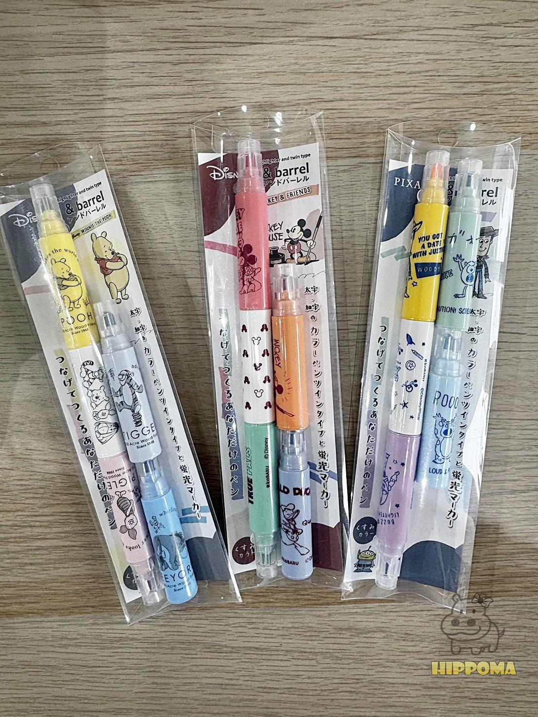 日本代購｜迪士尼角色文具 可串接雙頭筆螢光筆組 日本製文具
