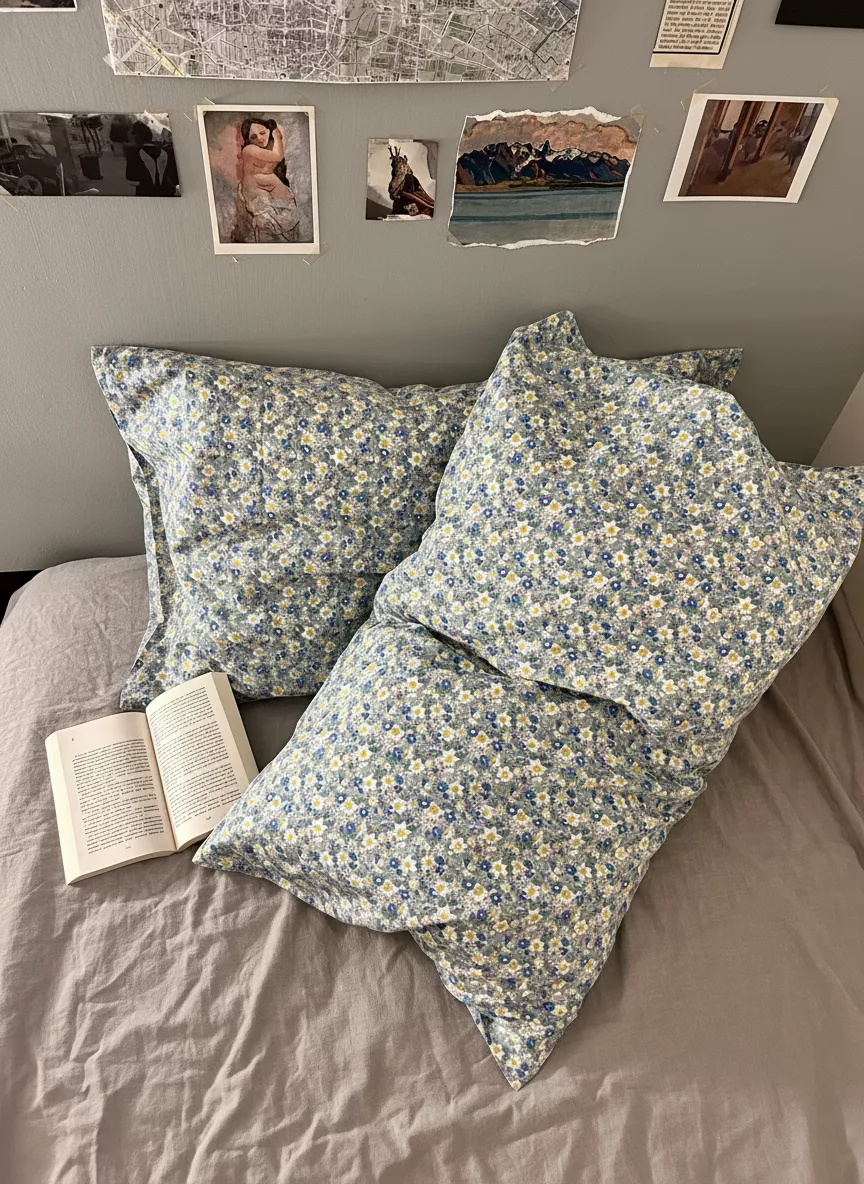 法式碎花枕頭套-2入