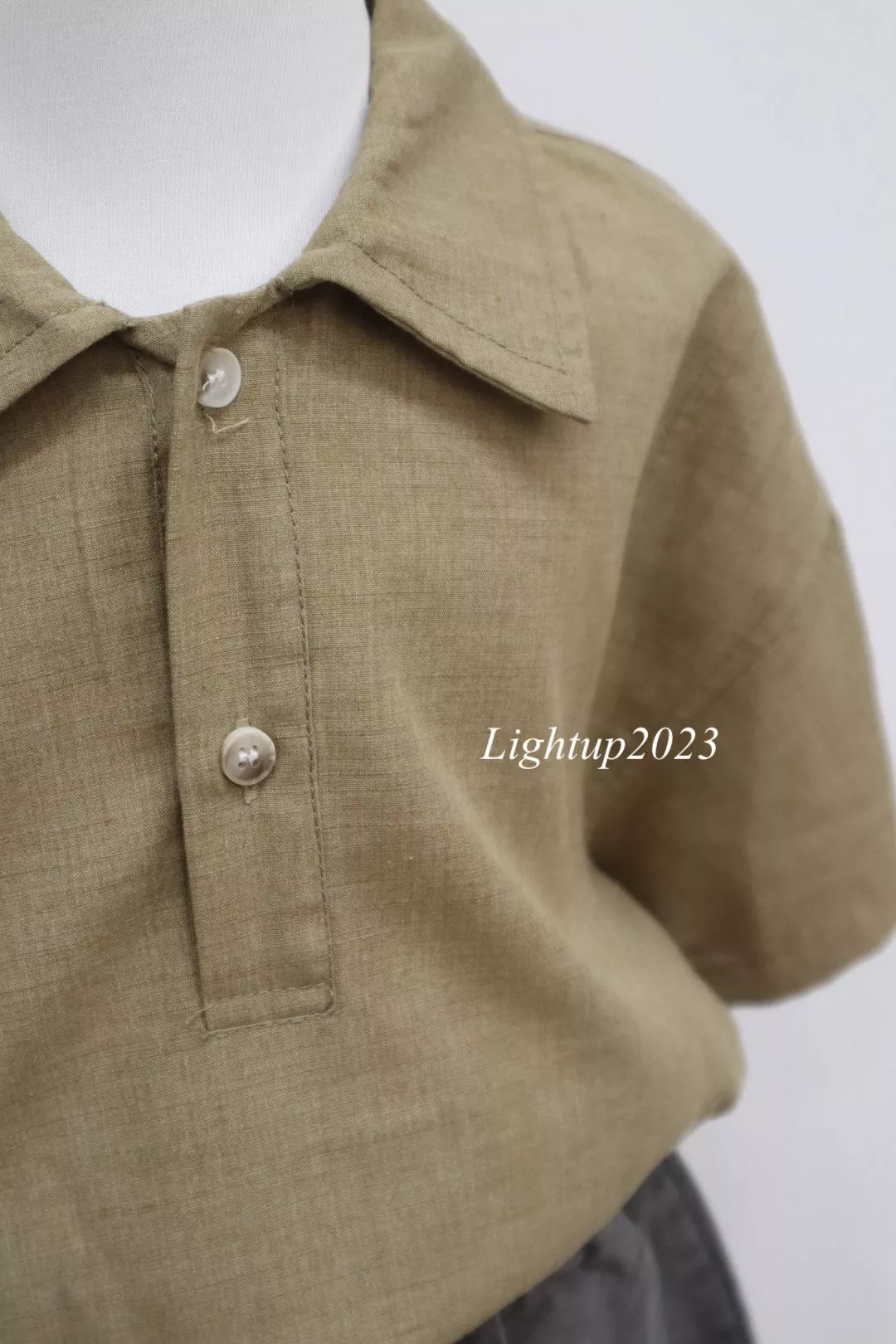 森林系縮口襯衫