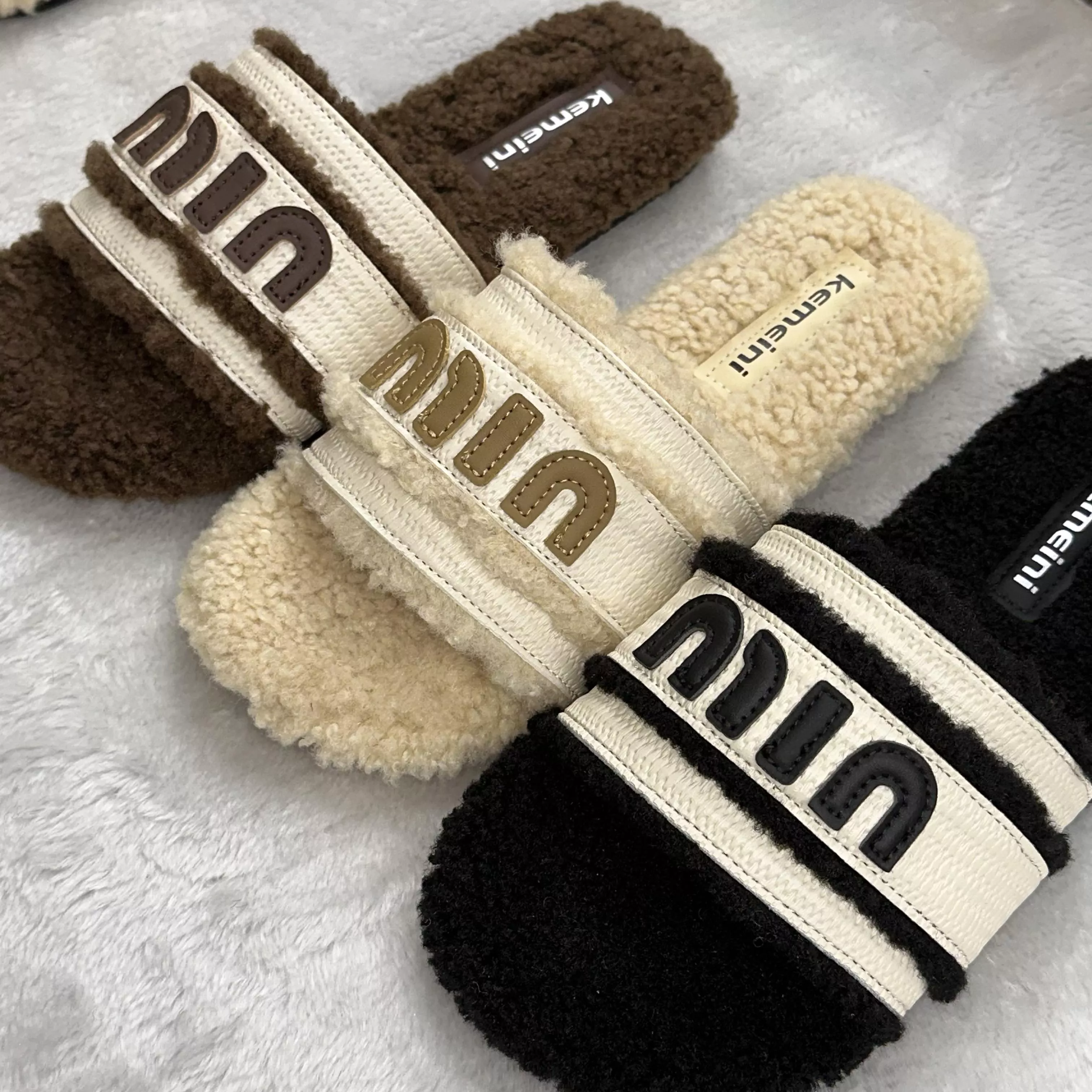 暖絨編織造型毛拖