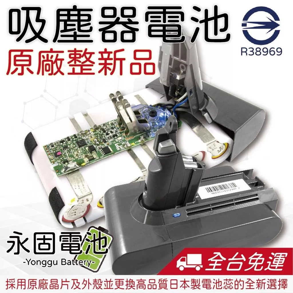 「永固電池」 吸塵器電池 原廠 整新品 原廠外殼  DC35 / V6 / V7 / V8 / V10