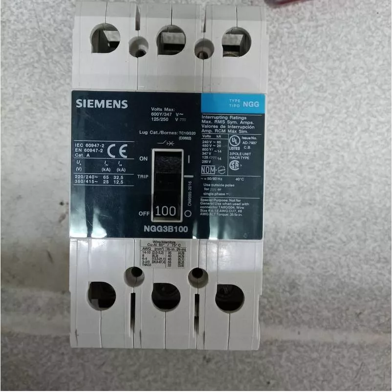 (8成新)SIEMENS西門子 NGG3B100 MCCB 斷路器 無熔絲斷路器 3P100A 歐規