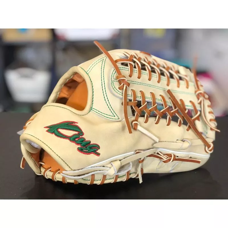 King C-725A 奶黃色 T網 小牛皮手套