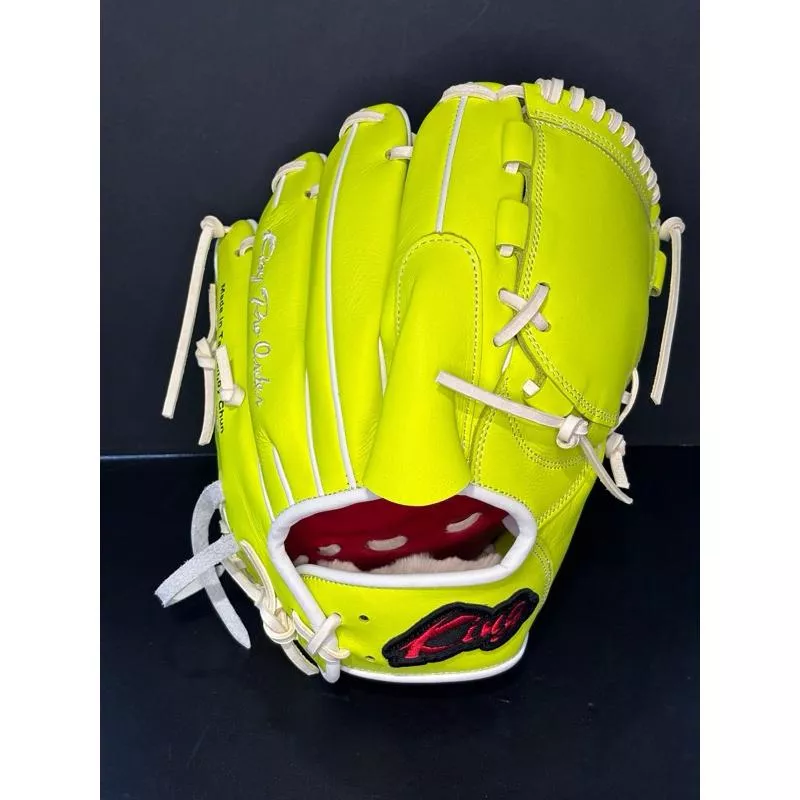 螢光色皮革投手棒壘球手套