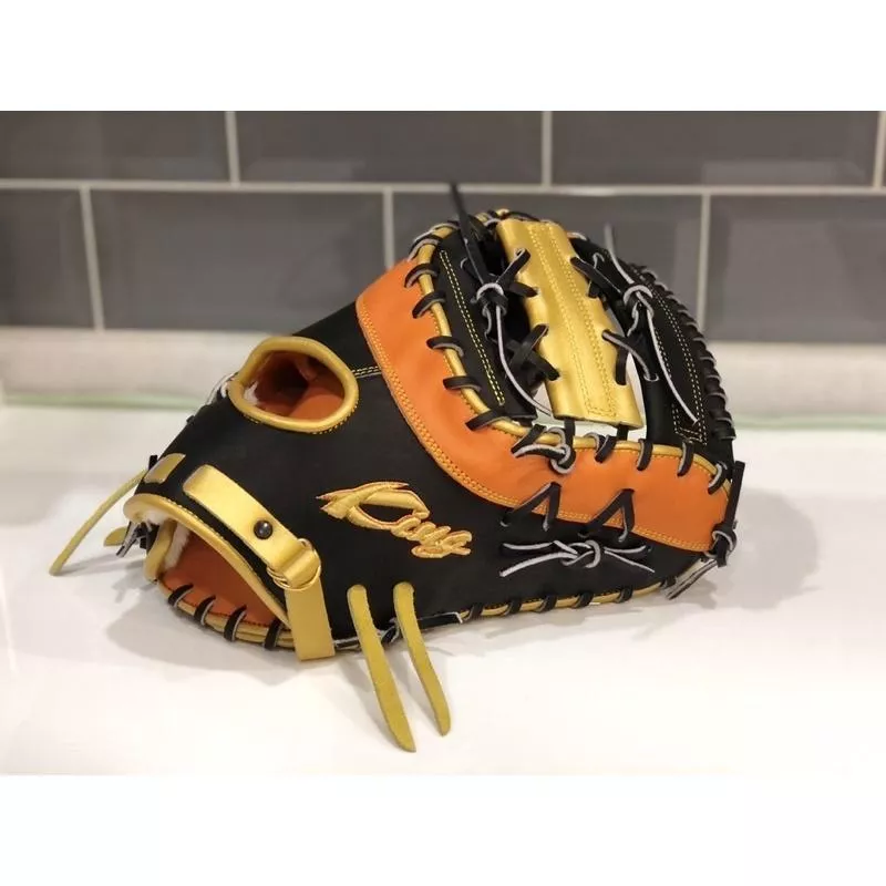 King精選油感小牛皮一壘手棒壘球手套（金橘標）