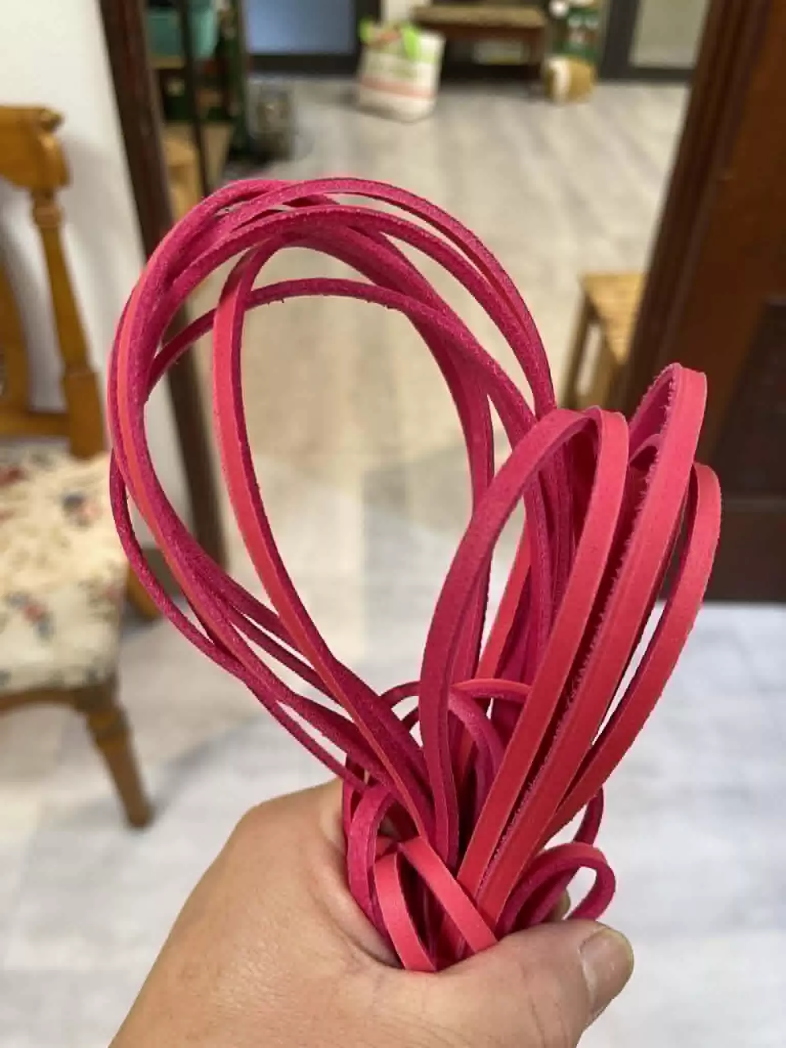 頂級桃紅色棒球手套帶皮線｜透心牛皮｜手套維修換線